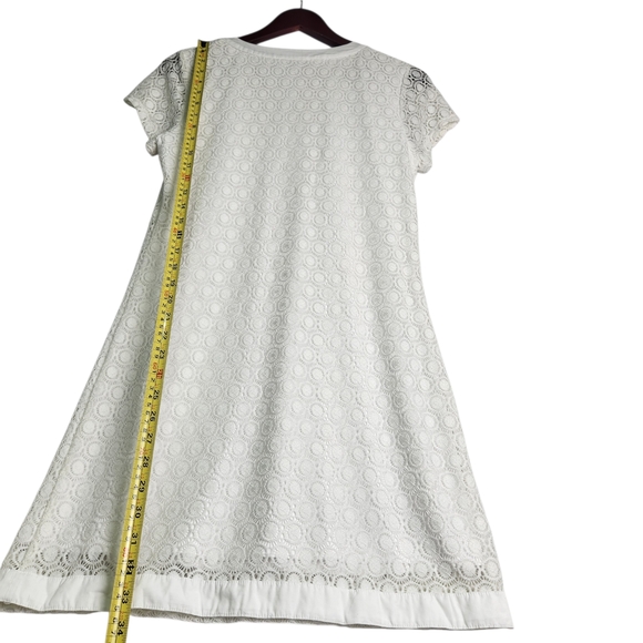 Isaac Mizrahi Live! White Lace Shift Dress Women’s XS Short Sleeve Bridal Knee - Picture 10 of 12